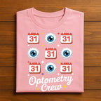 Optometry Crew Halloween Shirt, Funny Eye Doctor Halloween Optician Tee with Eyeballs and October 31 Design, Eye Clinic Halloween Costume,