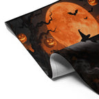 Halloween Witch Garden Flag with Full Moon, Personalized Outdoor Banner, Custom Yard Sign for Porch - Eerie Fall Halloween Party Decoration