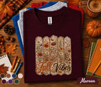 Fall Vibes Shirt, Rustic Autumn Floral Tee, Vintage Wildflower Fall Shirt, Cozy Harvest Season T-Shirt, Thanksgiving Gift for Women