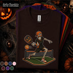 Skeleton Pickleball Halloween Shirt, Spooky Pickleball Player Tee, Funny Pumpkin Paddle Sports Gift, Halloween Court T Shirt