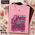 Breast Cancer Survivor Shirt, I Wear Pink for Myself Tee, Pink Ribbon Butterfly Shirt, Inspirational Cancer Awareness Gift for Women