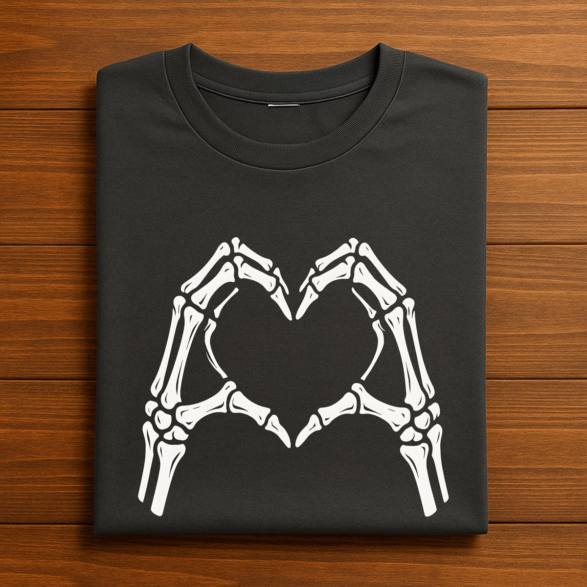 Couple Skeleton Hands Heart Shirt, Cute Gothic Halloween T-Shirt, Skeleton Love Hand Sign Tee, Spooky Romantic Shirt, Gift Couple Shirt