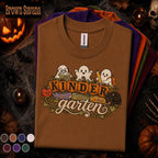 Kinder Garden Halloween Shirt, Cute Ghost Teacher Tee, Kindergarten Teacher Gift, Spooky School Shirt, Fall Classroom Halloween Tee