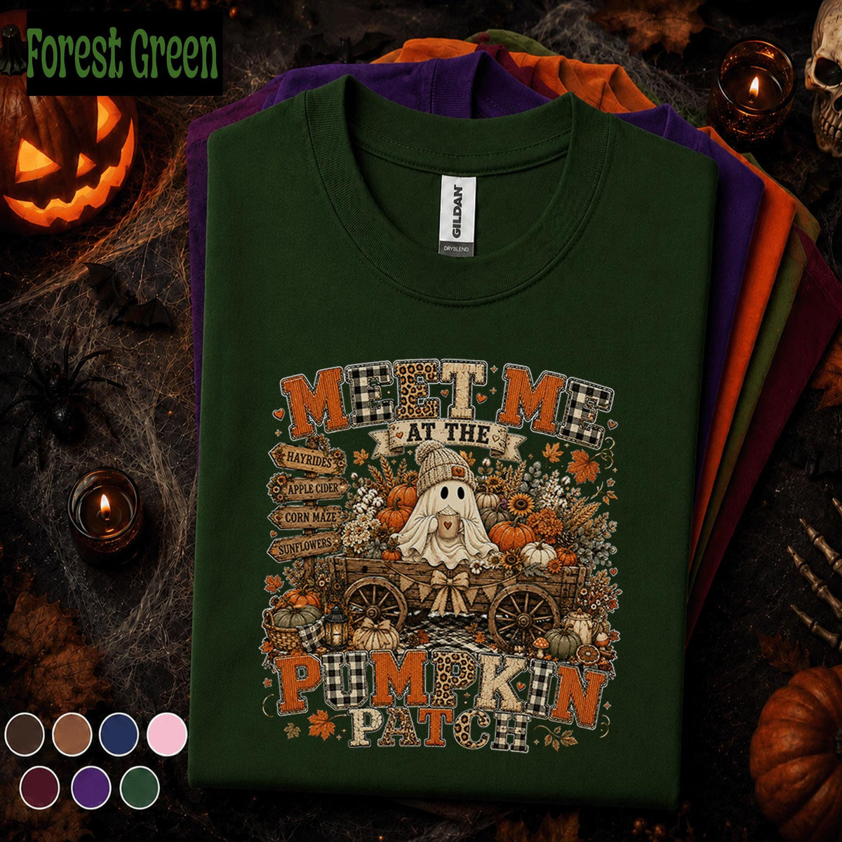 Meet Me at the Pumpkin Patch Shirt, Cute Ghost Halloween Tee, Fall Pumpkin Shirt, Cozy Autumn Tee, Spooky Season Gift for Her