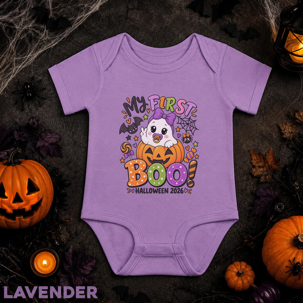 My First Boo Halloween 2026 Baby Bodysuit, Cute Ghost Pumpkin Infant Onesie, Baby First Halloween Outfit, Spooky Season Baby Gift
