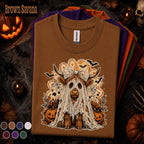 Highland Cow Halloween Shirt, Ghost Costume Cow Tee, Cute Spooky Season Tshirt, Pumpkin Fall Tee, Farmhouse Halloween Gift