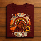 Fall Girls Turkey Thanksgiving for Women Thankful Vibes Shirt, Gift Thanksgiving Sweatshirt, Thanksgiving Hoodie, Thankful Shirt