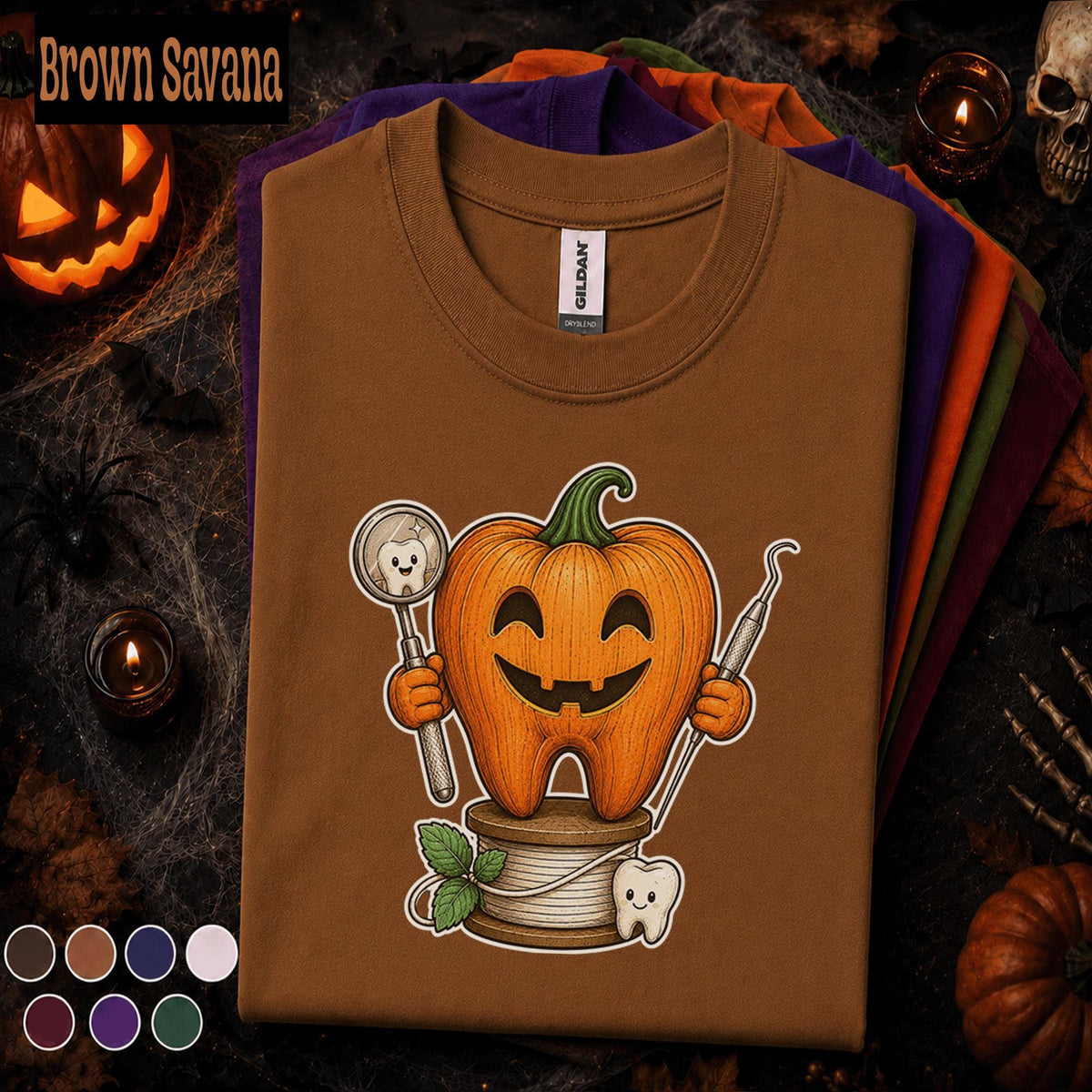 Pumpkin Tooth Halloween Shirt, Dental Hygienist Tee, Dentist Halloween Gift, Dental Assistant Shirt, Cute Spooky Dental Office T-Shirt