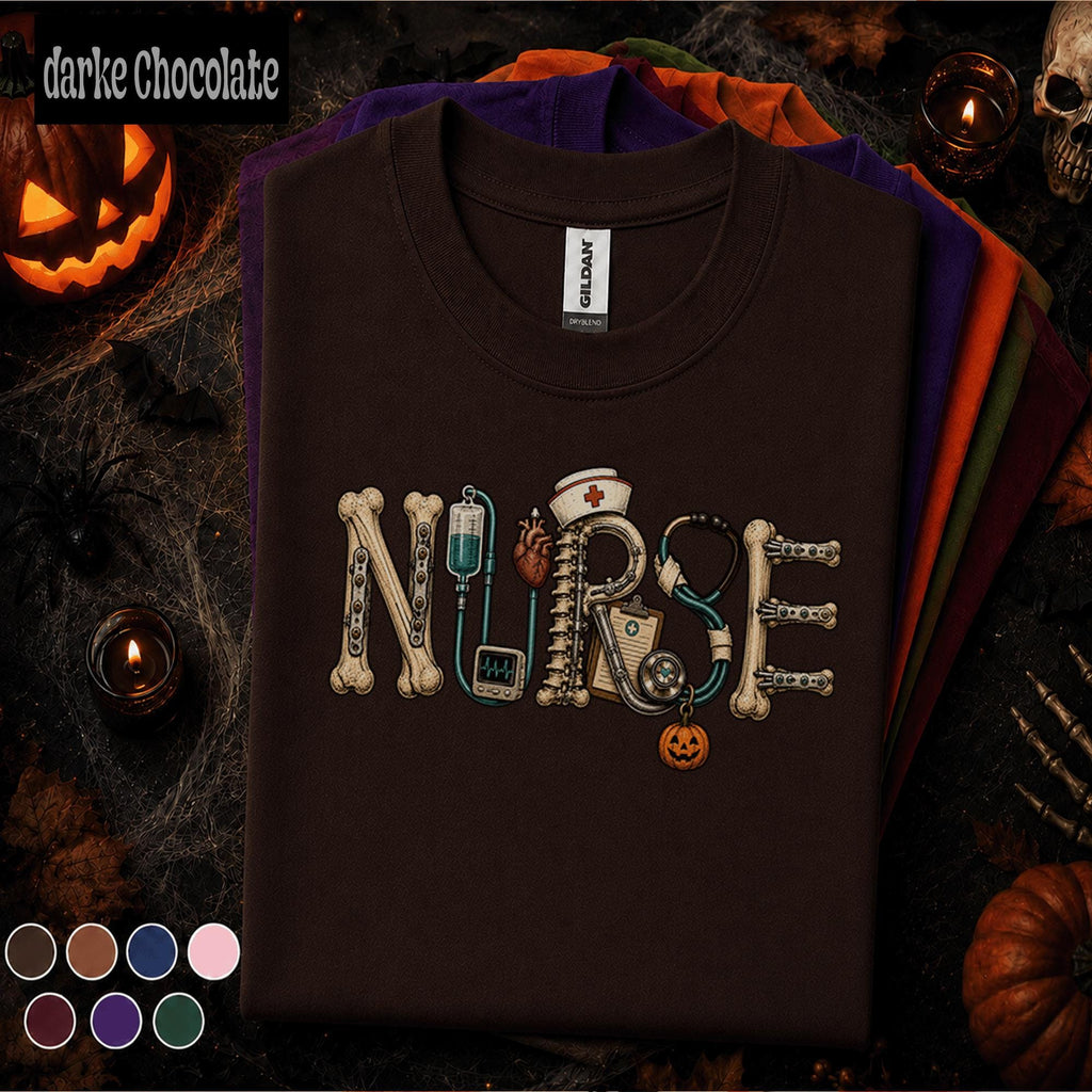 Nurse Halloween Shirt, Spooky Orthopedic Nurse Tee, Medical Skeleton Bones Shirt, Pumpkin Nursing Gift, Healthcare Halloween Tee for RN