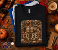 Harvest Coffee Time Shirt Fall Coffee Lover Tee Pumpkin Spice Autumn Shirt Cozy Cafe Thanksgiving Gift for Women