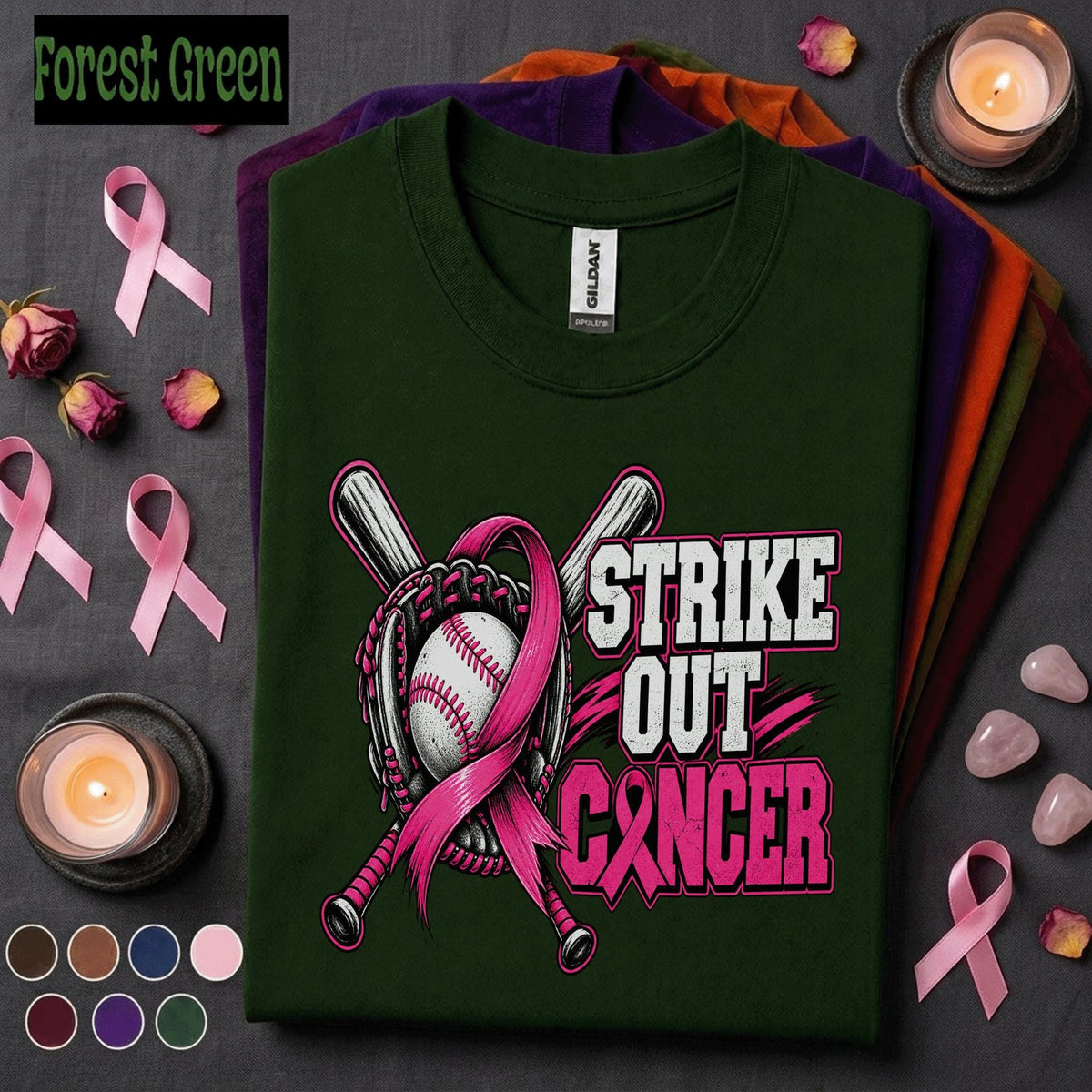 Breast Cancer Awareness Shirt, Strike Out Cancer Baseball Tee, Pink Ribbon Support Shirt, Cancer Fighter Gift, Baseball Mom Warrior Tee