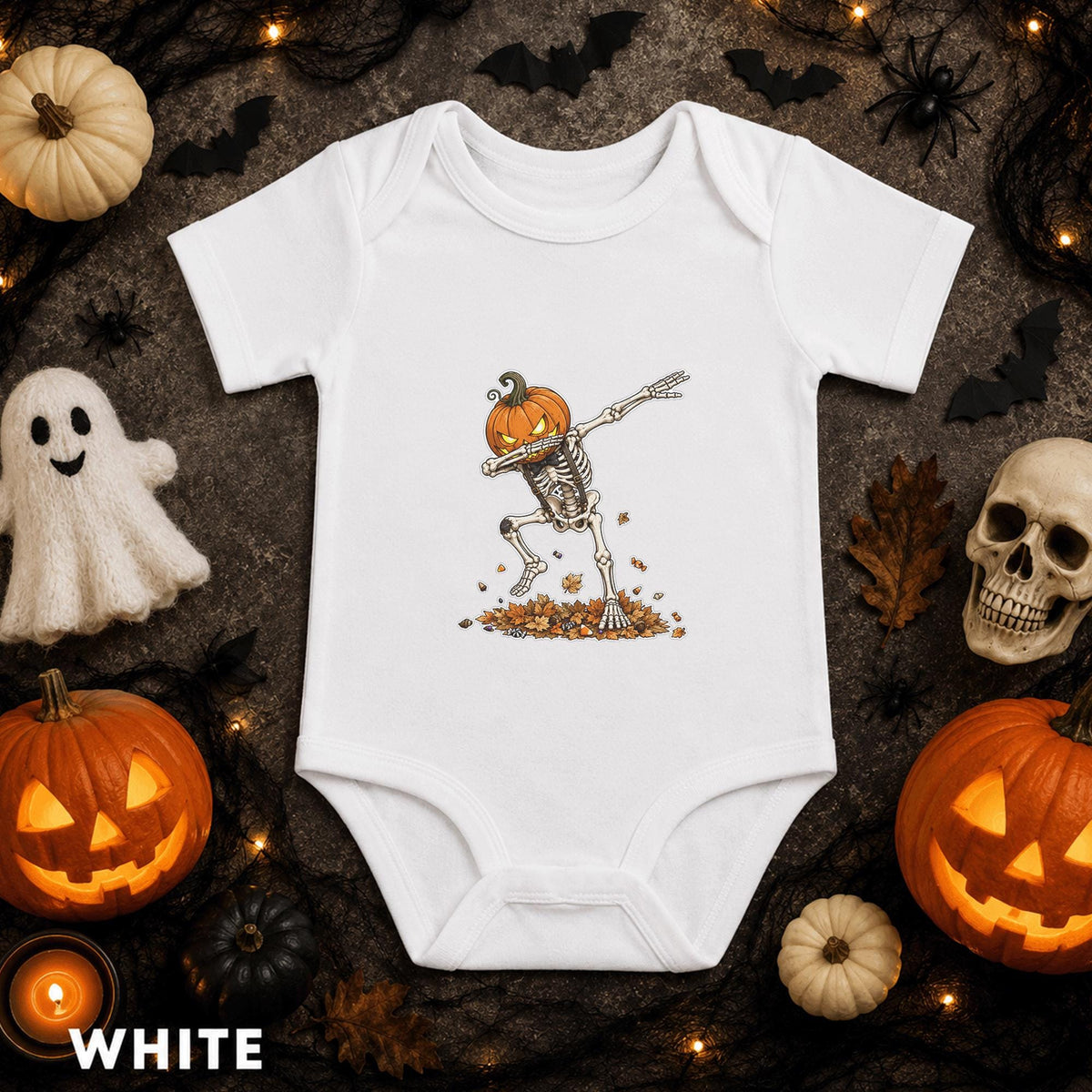 Pumpkin Skeleton Baby Bodysuit, Halloween Infant Outfit, Spooky Cute Newborn Shirt, First Halloween Gift, Fall Baby Costume