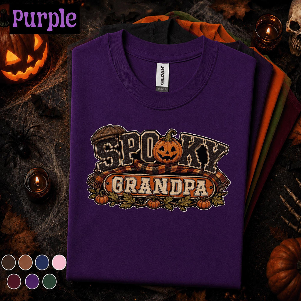 Spooky Grandpa Halloween Shirt, Funny Pumpkin Grandpa Tee, Retro Halloween Grandfather Gift, Fall Family Shirt, Spooky Season Grandpa Tee