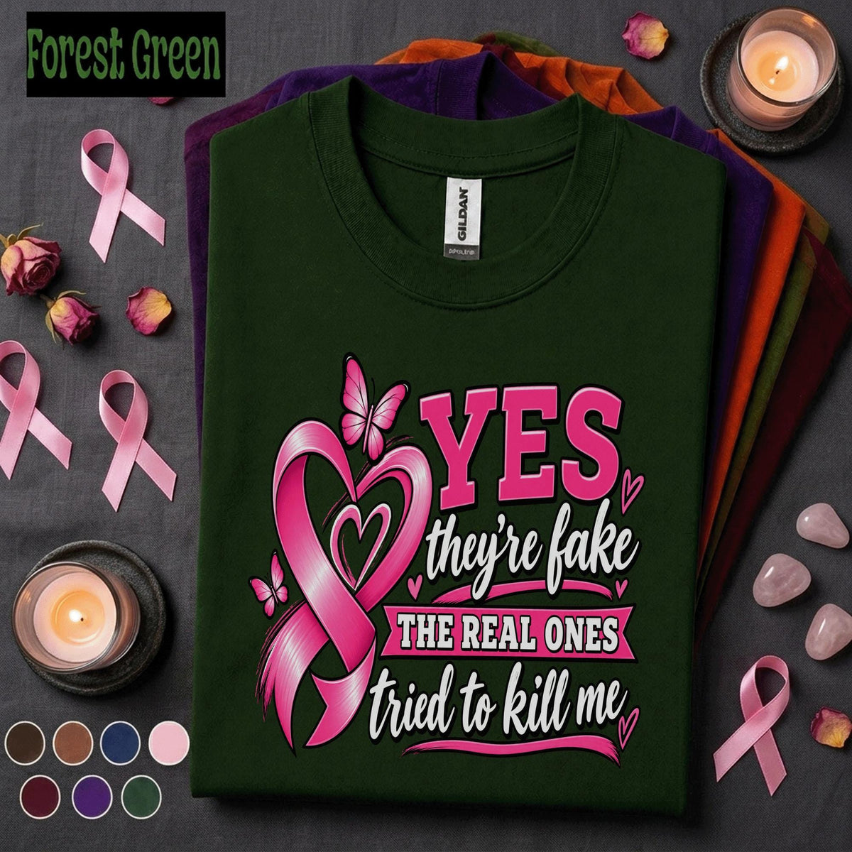 Breast Cancer Survivor Shirt, Yes Theyre Fake Funny Pink Ribbon Tee, Cancer Survivor Humor Shirt, Warrior Gift for Women, October Tee
