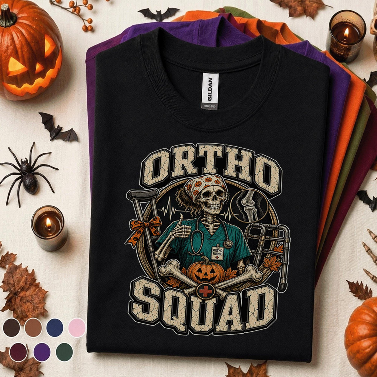 Orthopedic Nurse Halloween Shirt, Ortho Squad Skeleton Tee