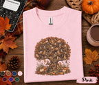 Cute Cat Fall Shirt, Autumn Kitten Tree Tee, Pumpkin Harvest Cat Lover T-Shirt, Woodland Cats Cottagecore Fall Outfit, Thanksgiving Gift