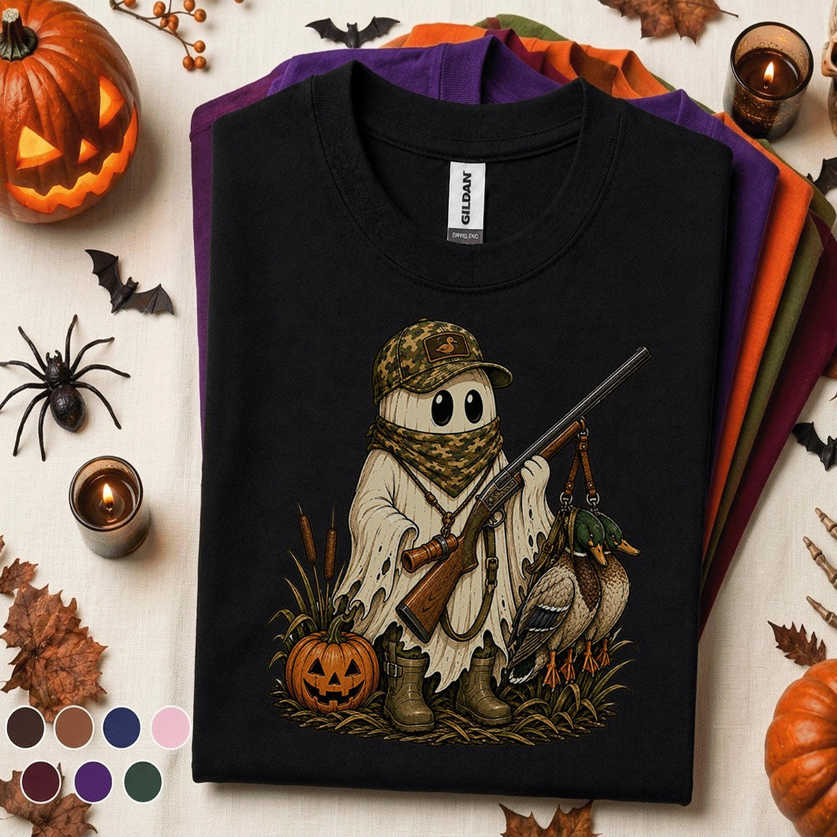 Ghost Duck Hunter Halloween Shirt, Funny Hunting Ghost Tee