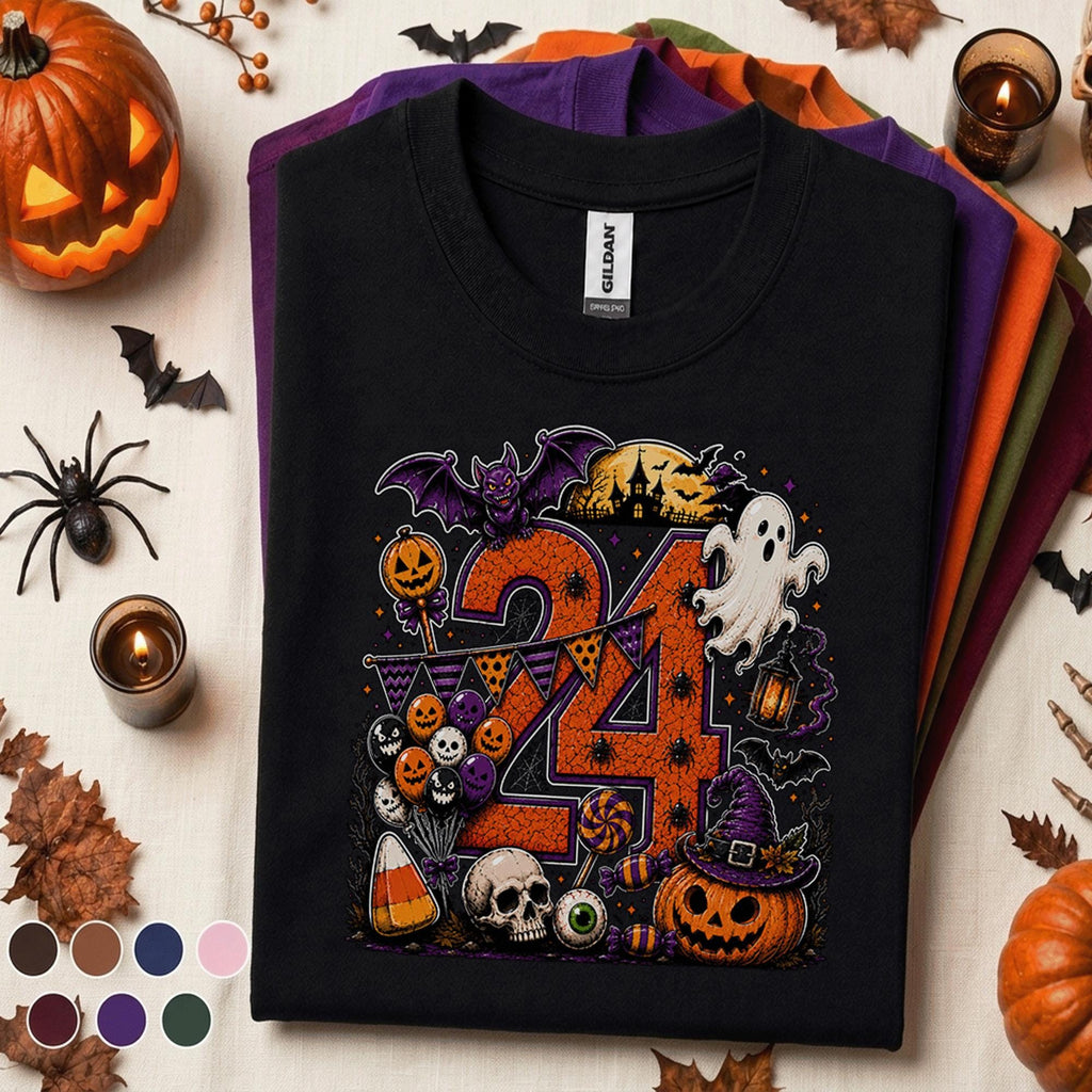24th Birthday Halloween Shirt, Spooky Number 24 Tee