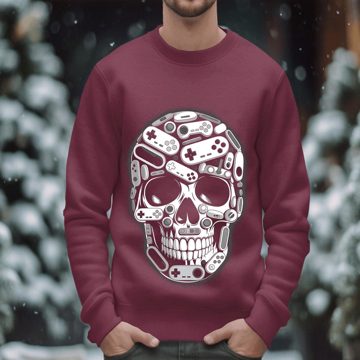 Gaming Skull Shirt Boys, Halloween Skull Made of Controllers Tee, Spooky Gamer Haunted Top, Boy Halloween Shirt, Men Halloween Sweatshirt
