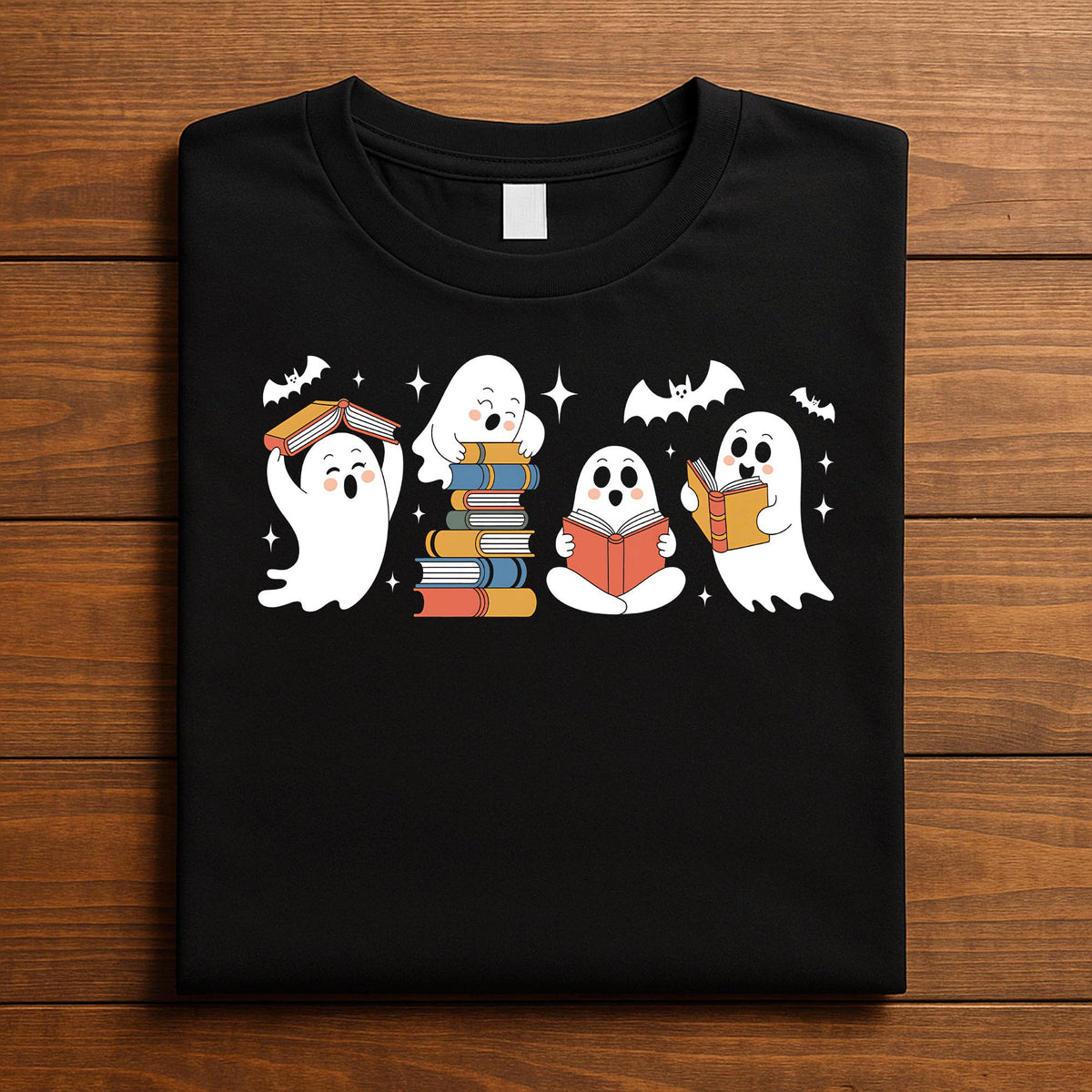 Ghost Reading Books Shirt, Gift Teacher Librarian Halloween Sweatshirt