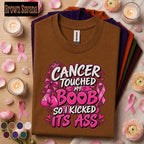 Breast Cancer Awareness Shirt, Cancer Touched My Boob Tee, Funny Pink Ribbon Survivor Shirt, Breast Cancer Fighter Gift for Women