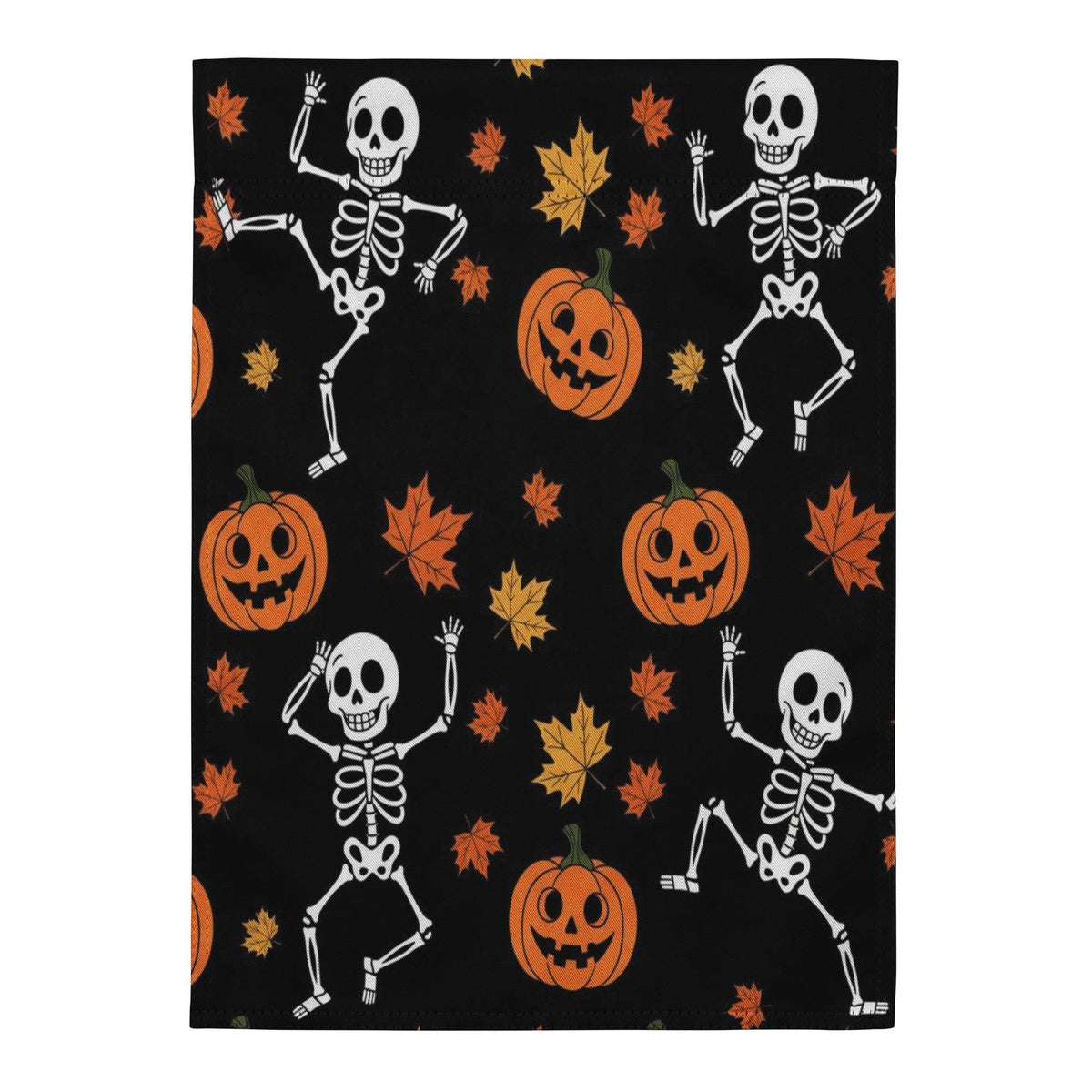 Skeleton Flag Garden, Pumpkin Halloween Decor, Ghoulish Garden Banner, Halloween Garden Flagr, Whimsical Outdoor Decor, Spooky Home Accent