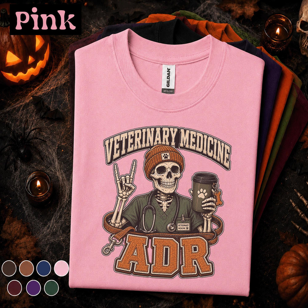 Veterinary Medicine ADR Halloween Shirt, Skeleton Veterinarian Tee, Spooky Vet Tech Gift, Animal Doctor Shirt, Funny Vet Clinic Fall Tee