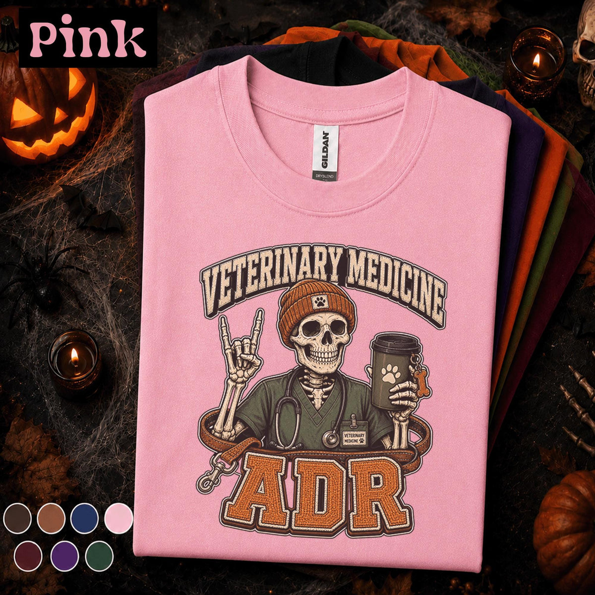 Veterinary Medicine ADR Halloween Shirt, Skeleton Veterinarian Tee, Spooky Vet Tech Gift, Animal Doctor Shirt, Funny Vet Clinic Fall Tee