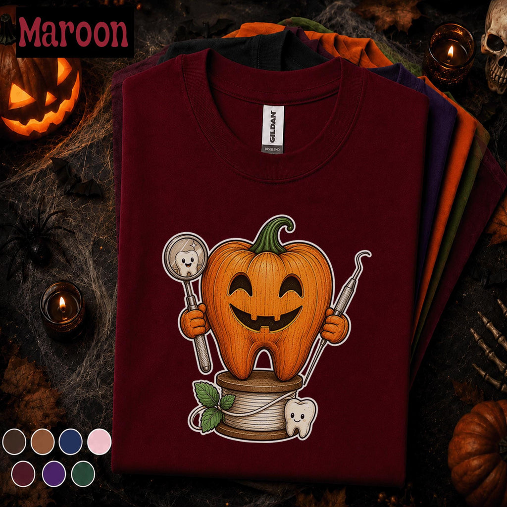 Pumpkin Tooth Halloween Shirt, Dental Hygienist Tee, Dentist Halloween Gift, Dental Assistant Shirt, Cute Spooky Dental Office T-Shirt