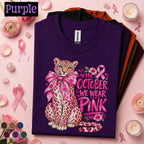 Breast Cancer Awareness Shirt, In October We Wear Pink Tee, Pink Ribbon Leopard Shirt, Pink Out Breast Cancer Support Gift for Women