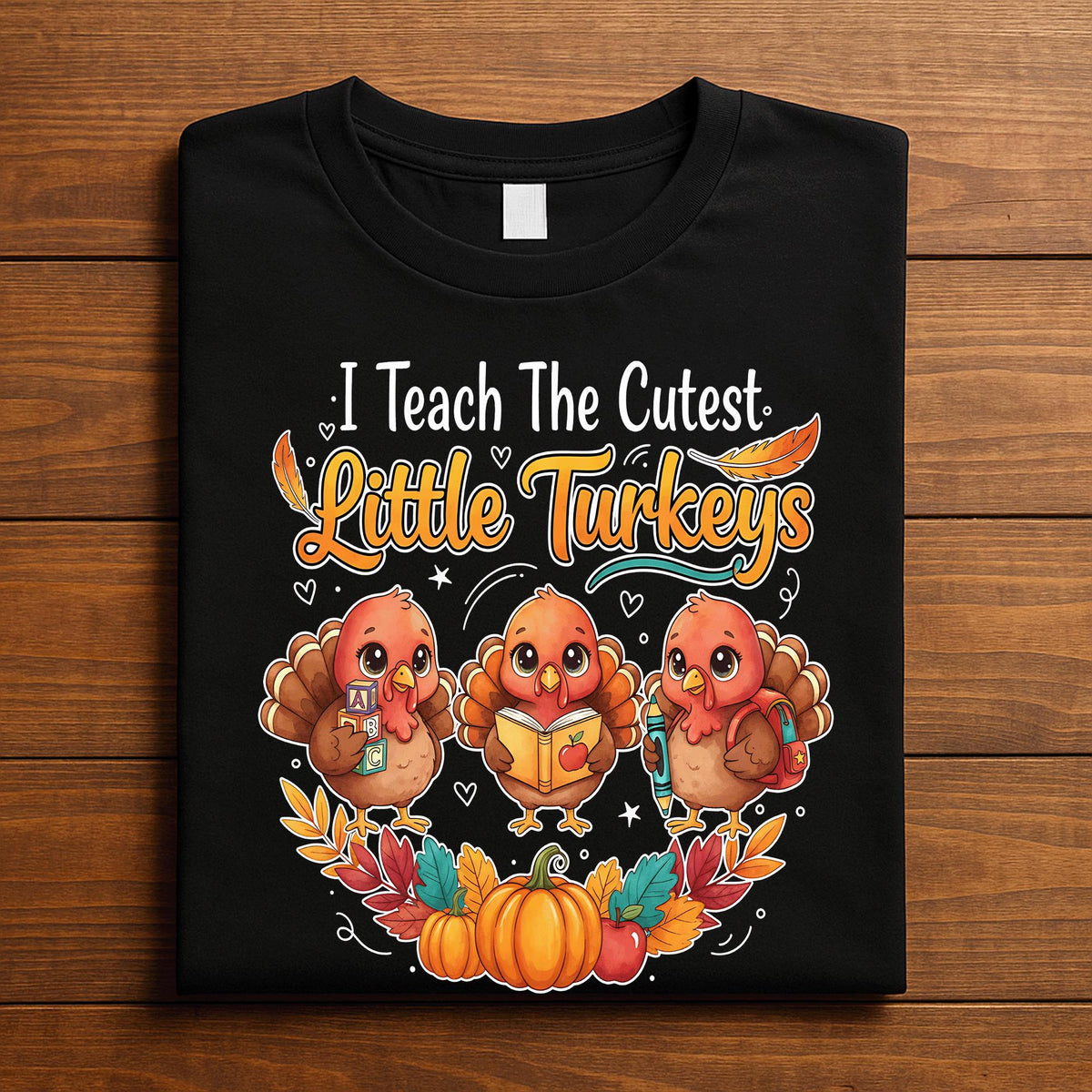 Thanksgiving Teacher Shirt Preschool I Teach The Cutest Little Turkey Autumn Fall Classroom Outfit Tee, Gift Teacher Thanksgiving Sweatshirt