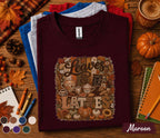 Leaves & Lattes Shirt Cozy Fall Coffee Lover Tee Autumn Pumpkin Spice Shirt Fall Aesthetic Thanksgiving Coffee Bar Gift for Women