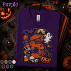 5th Birthday Halloween Shirt, Spooky Number 5 Tee, October Birthday Party Shirt, Ghost Pumpkin Witch Kids Halloween Gift for Girls Boys