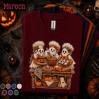 Cute Ghost Baker Halloween Shirt, Spooky Baking Tee, Pumpkin Cake and Cookie Shirt, Fall Bakery Gift, Halloween Kitchen T Shirt