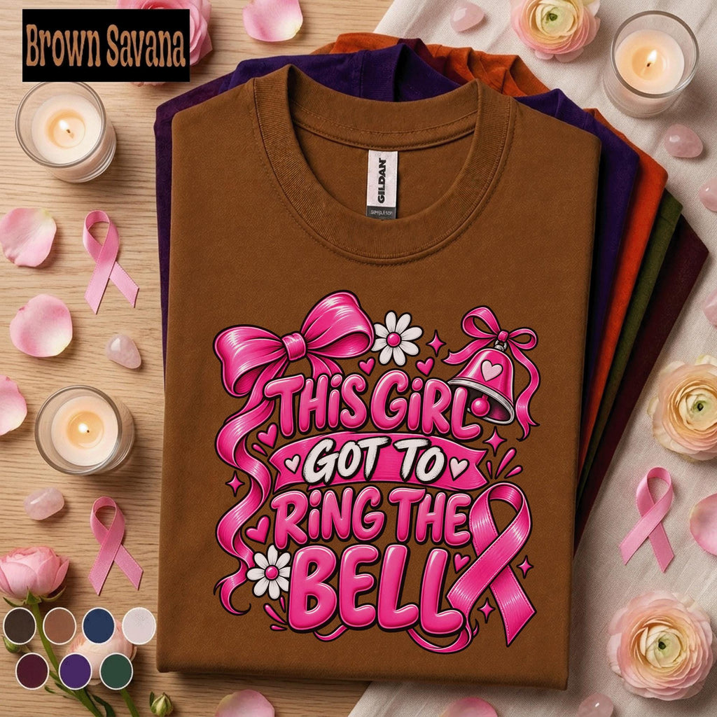 Breast Cancer Awareness Shirt, This Girl Got to Ring the Bell Tee, Pink Ribbon Survivor Shirt, Cancer Free Gift for Women, Warrior Tee