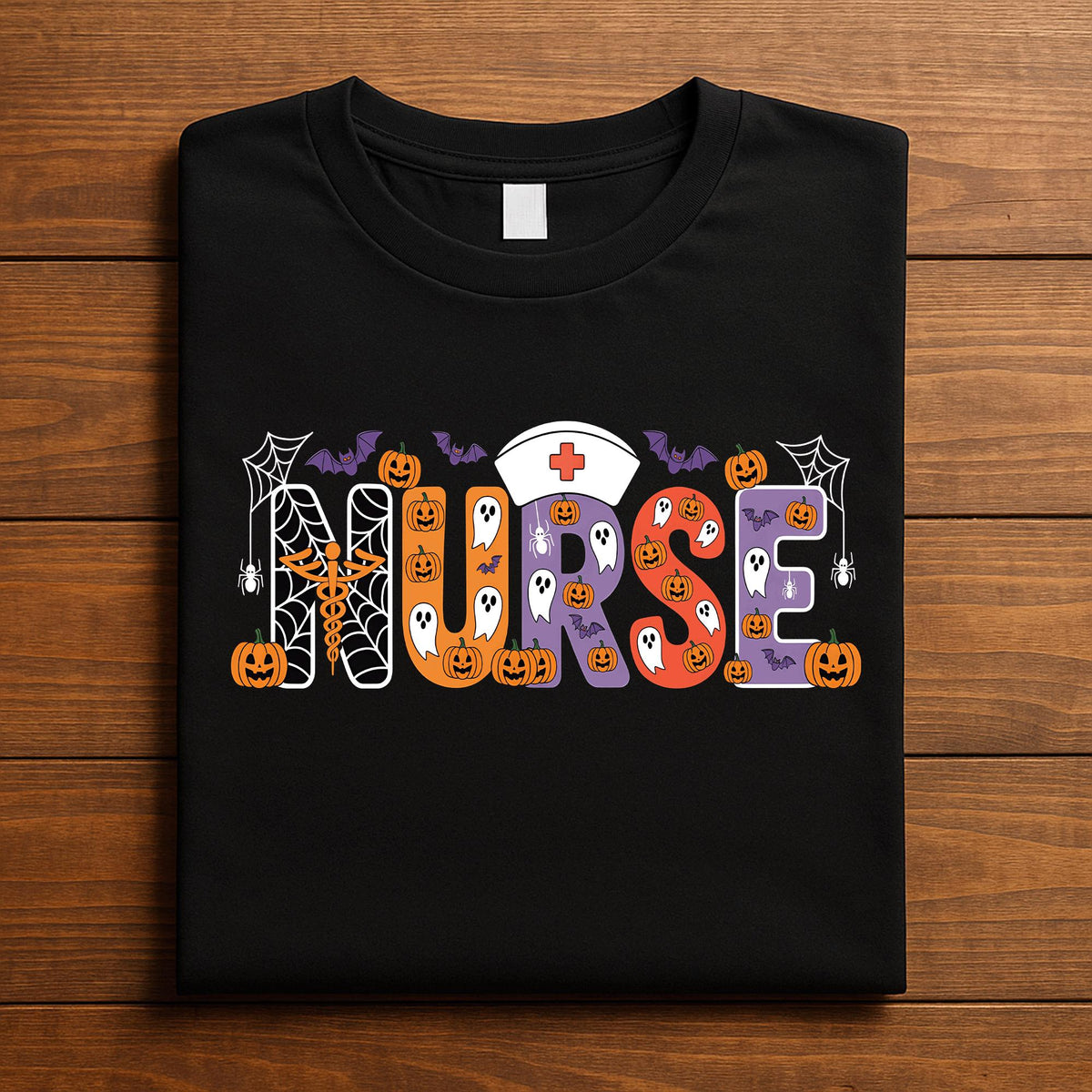 Halloween Nurse Shirt, Spooky Pumpkin Ghost Nurse Tee
