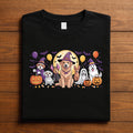 Halloween Dogs Party Shirt Spooky Ghost Pumpkin Witch Hat Costume Puppy T-Shirt Dog Halloween Pet Lover Dog Mom Fall ...