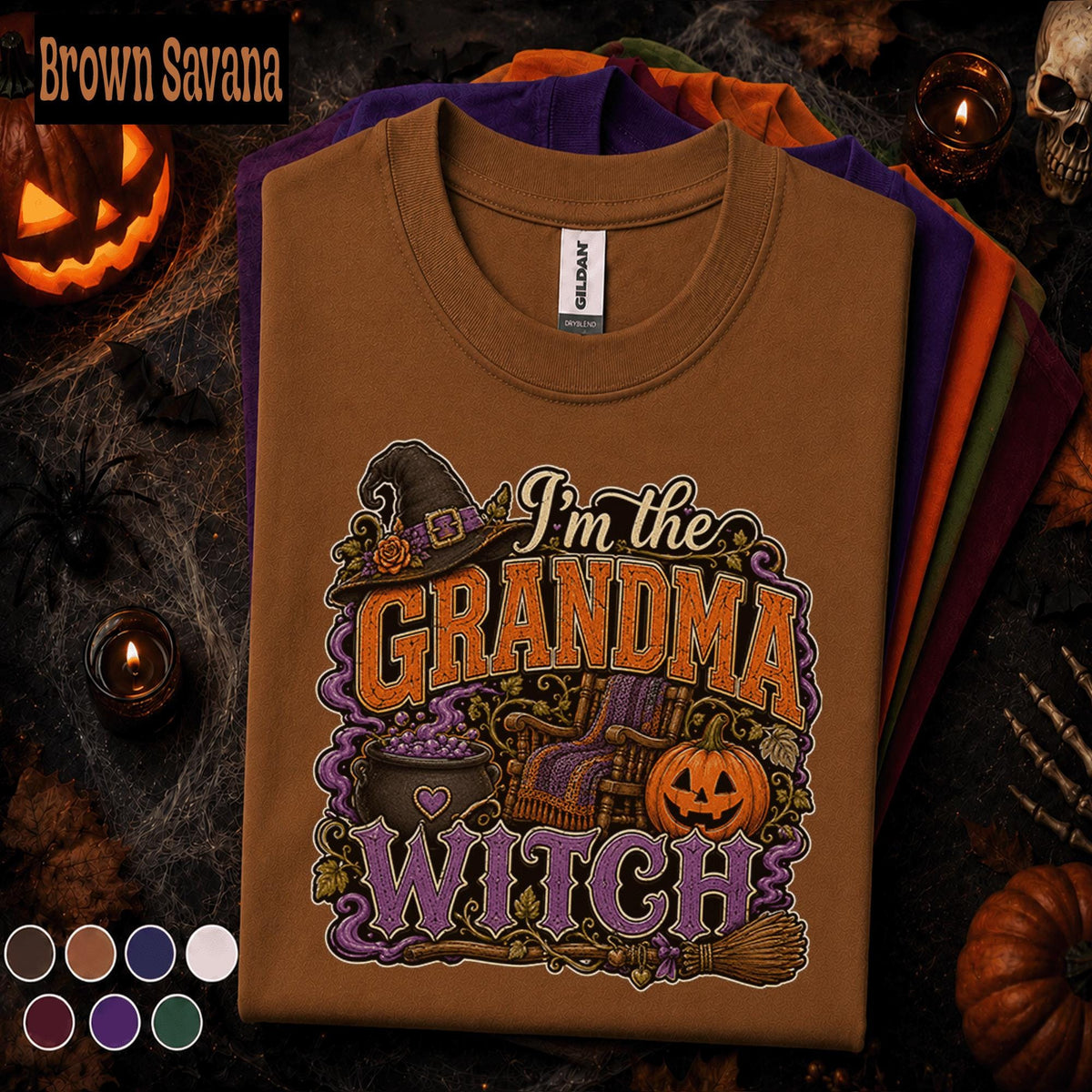 Grandma Witch Halloween Shirt, Funny Witch Grandma Tee, Spooky Grandma Halloween Gift, Retro Pumpkin Witch Shirt, Fall Grandmother Tee