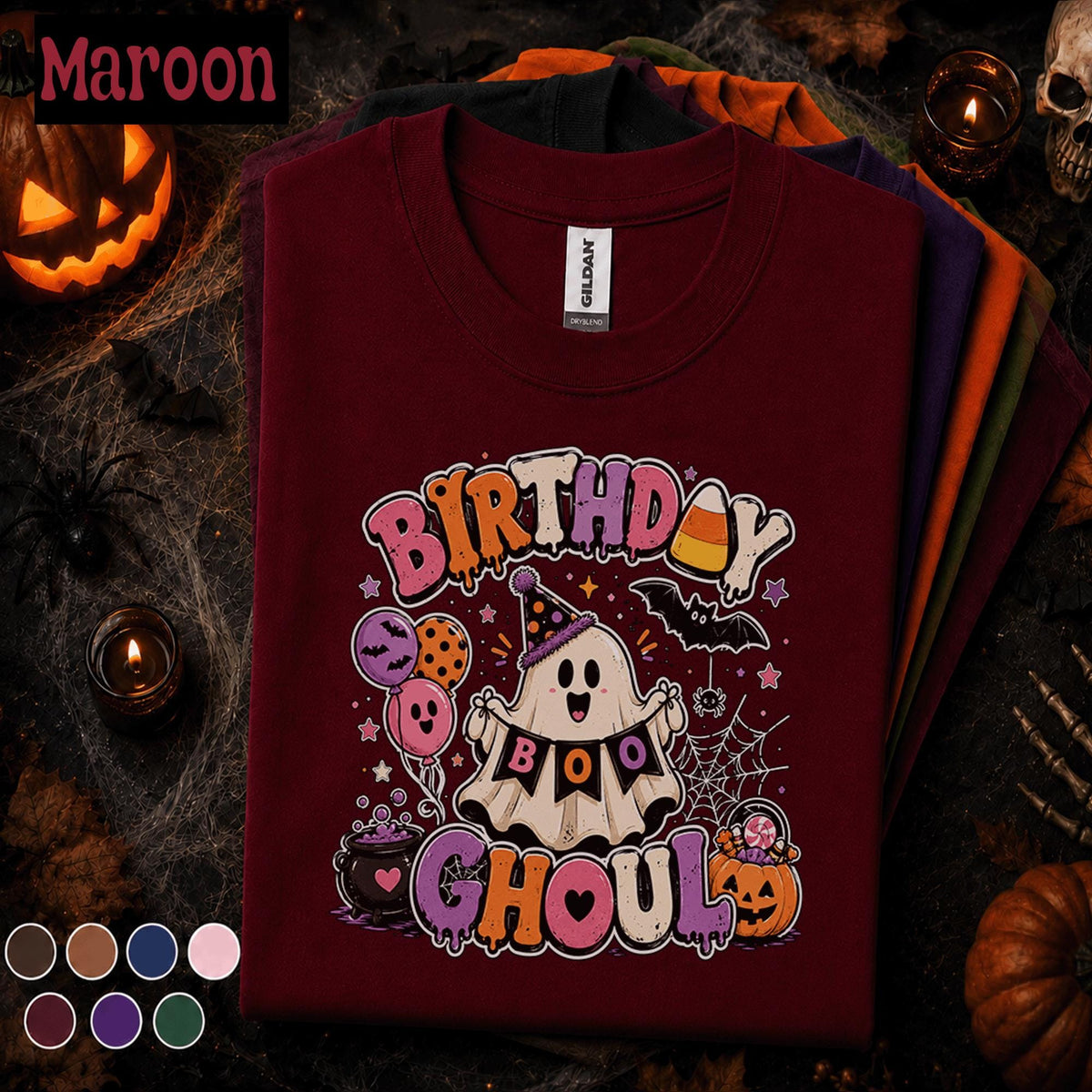 Birthday Ghoul Halloween Shirt, Cute Ghost Birthday Tee, Spooky Birthday Party Shirt, October Birthday Gift, Boo Ghost Halloween T-Shirt