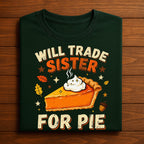 Funny Thanksgiving Pumpkin Will Trade Sister For Pie, Gift Thanksgiving Sweatshirt, Family Thanksgiving Hoodie, Sister Thanksgiving Shirt