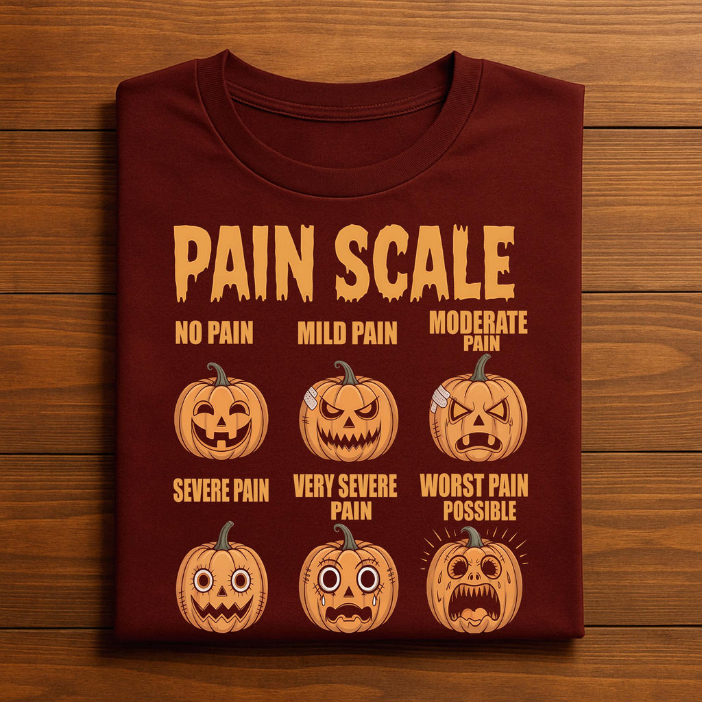 Pumpkin Pain Scale Shirt, Funny Nurse Halloween Shirt, Medical Humor Fall Tee, ER Nurse T-Shirt for Spooky Season, ER Halloween Sweatshirt