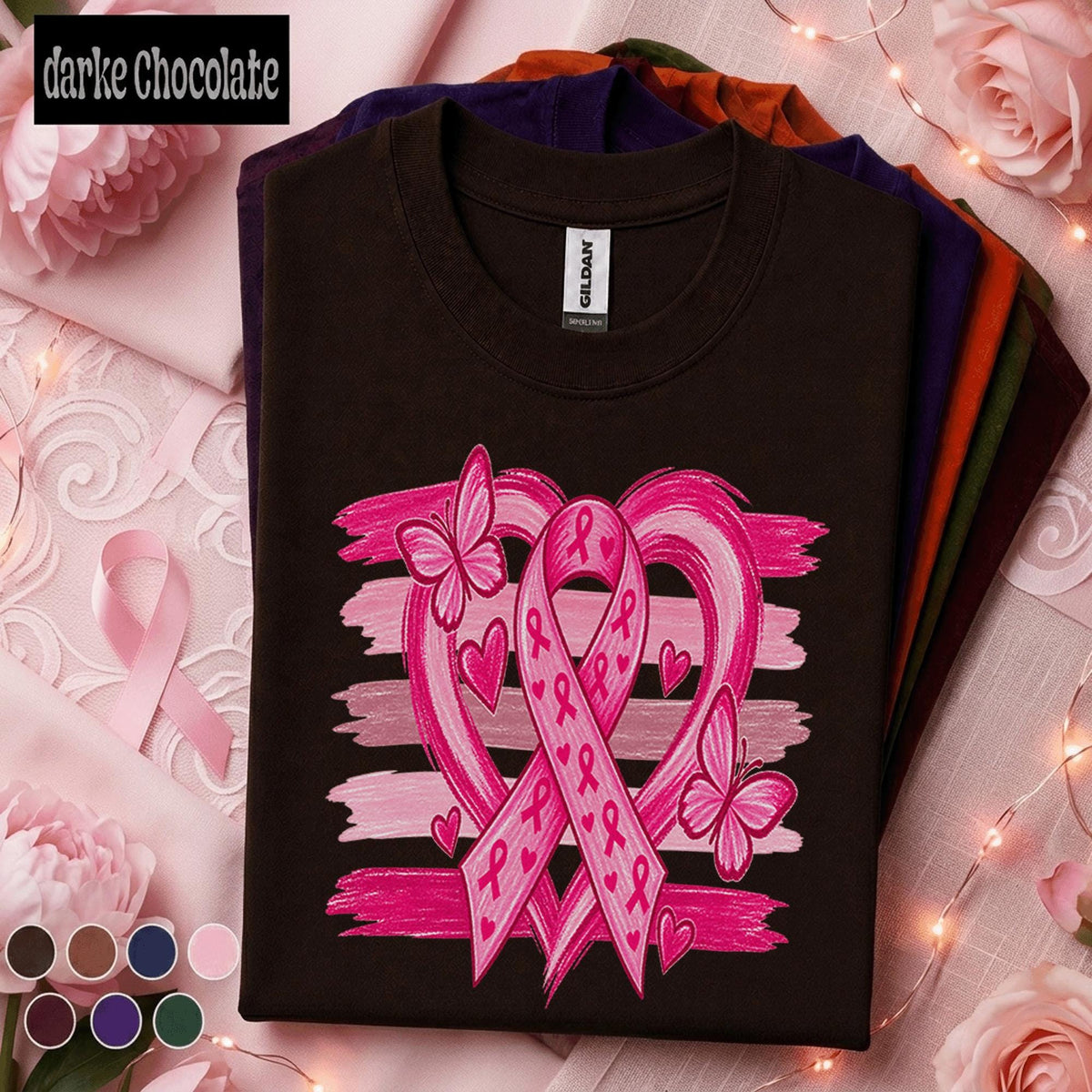 Breast Cancer Awareness Shirt, Pink Ribbon Butterfly Tee, Pink Heart Awareness Shirt, October Pink Out Breast Cancer Support Gift for Women