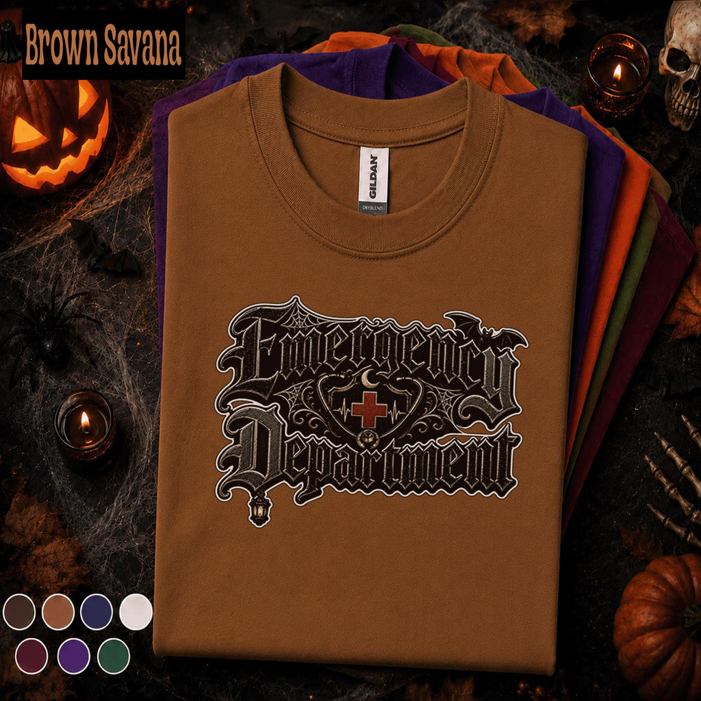Emergency Department Halloween Shirt, Gothic ER Nurse Tee, Spooky Healthcare Worker Gift, Emergency Room Nursing Halloween T Shirt Gift