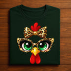 Girls Turkey Face Bow Leopard Glasses Thanksgiving for Women, Gift Thanksgiving Sweatshirt, Girl Thanksgiving Hoodie