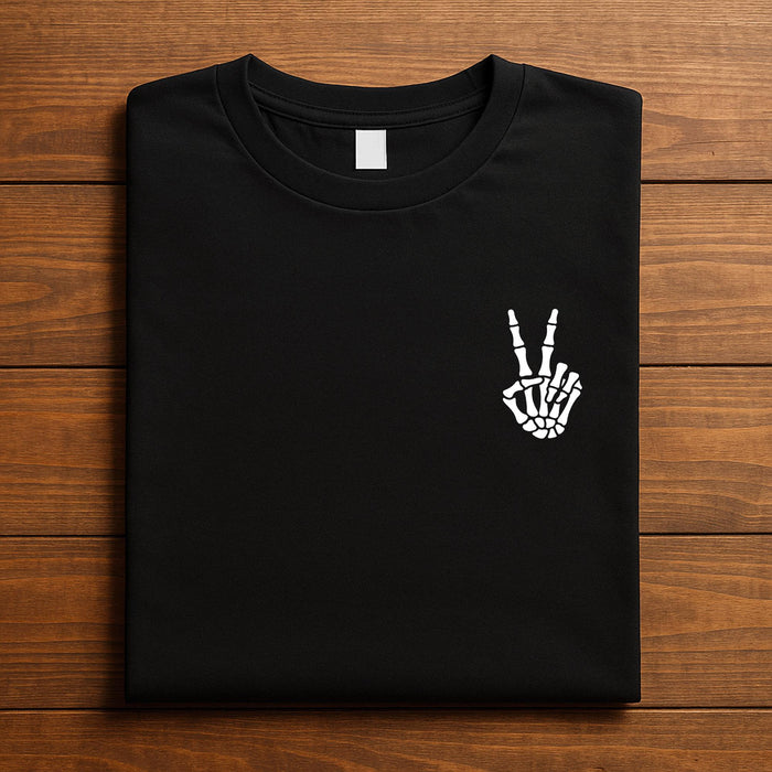 Skeleton Peace Hand Shirt, Halloween Skeleton Tee