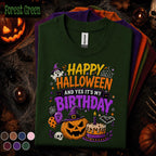 Happy Halloween Its My Birthday Shirt, Spooky Birthday Pumpkin Tee, Witch Ghost Halloween Party Shirt, October Birthday Girl Gift Tee