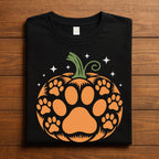 Halloween Paw Print Pumpkin Shirt, Cute Dog and Cat Halloween Tee, Pumpkin Paw Sweatshirt, Spooky Season Animal Lover Dog Halloween Shirt