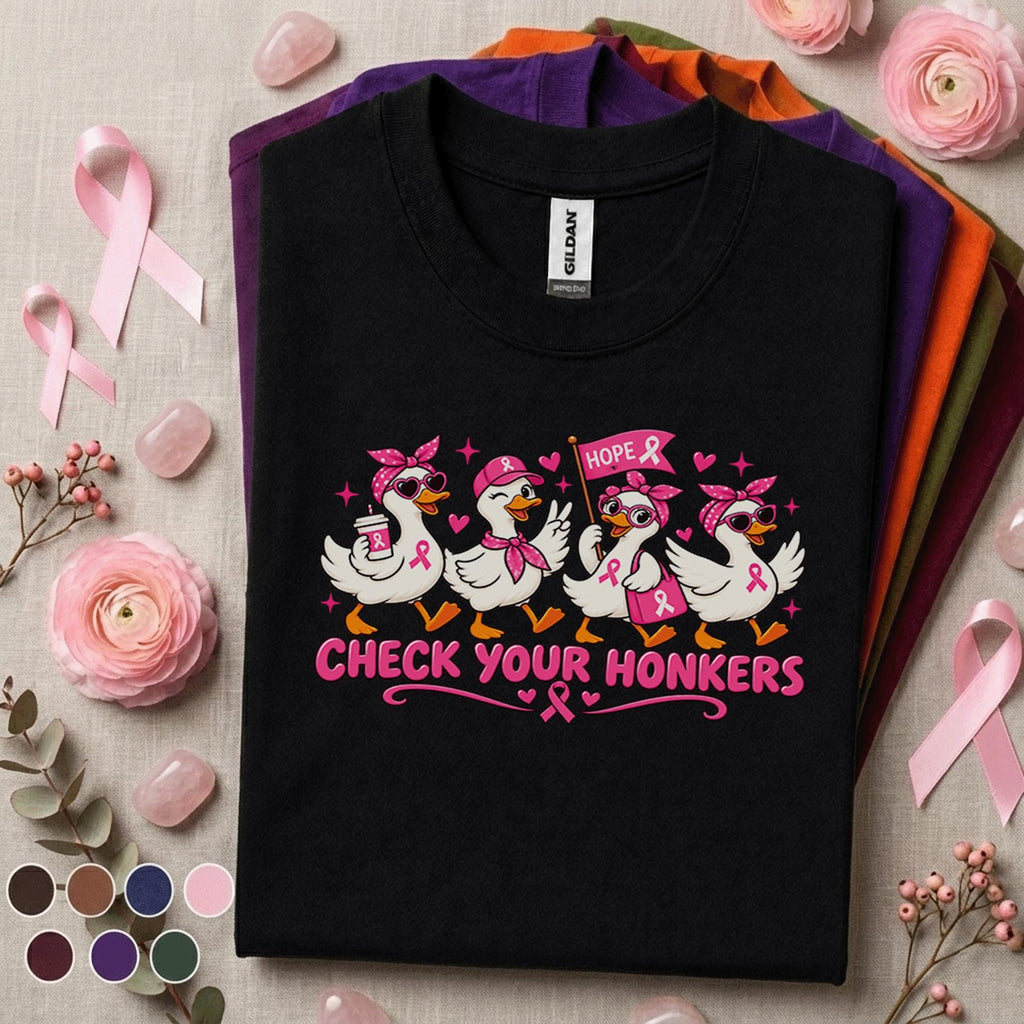 Breast Cancer Awareness Shirt, Check Your Honkers Goose Tee