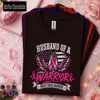 Husband of a Breast Cancer Warrior Shirt, Pink Ribbon Awareness Tee, Supportive Husband Gift, Breast Cancer Fighter Family Support Shirt