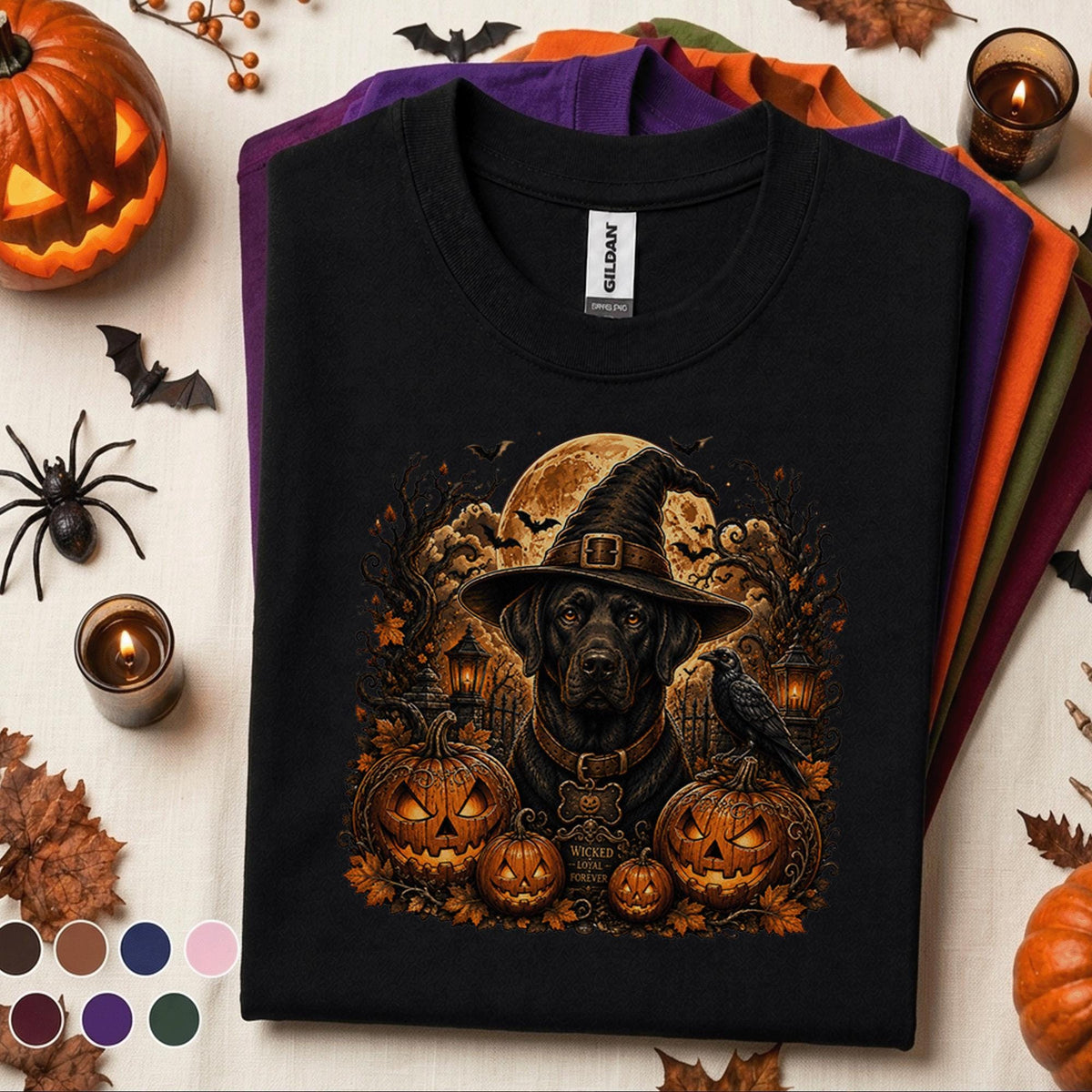 Halloween Black Lab Shirt, Witch Dog T Shirt